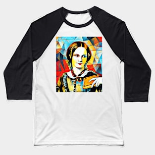 Charlotte Bronte Abstract Portrait | Charlotte Brontë Abstract Artwork 15 Baseball T-Shirt